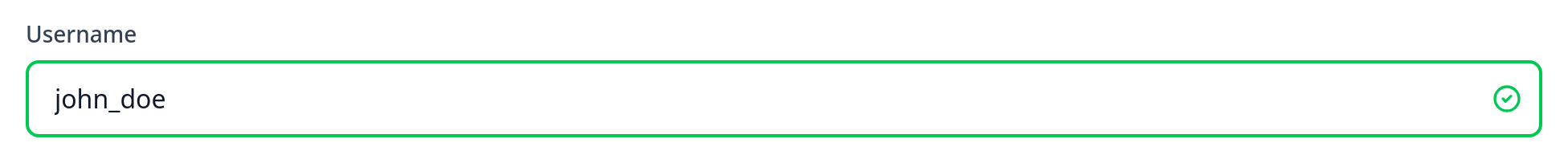 Screenshot of Input Success template