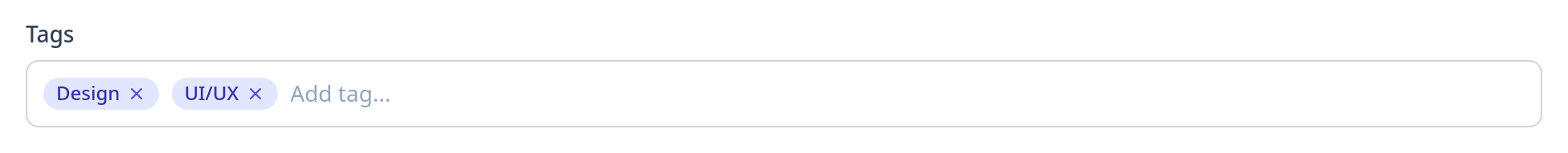 Screenshot of Input Tags template