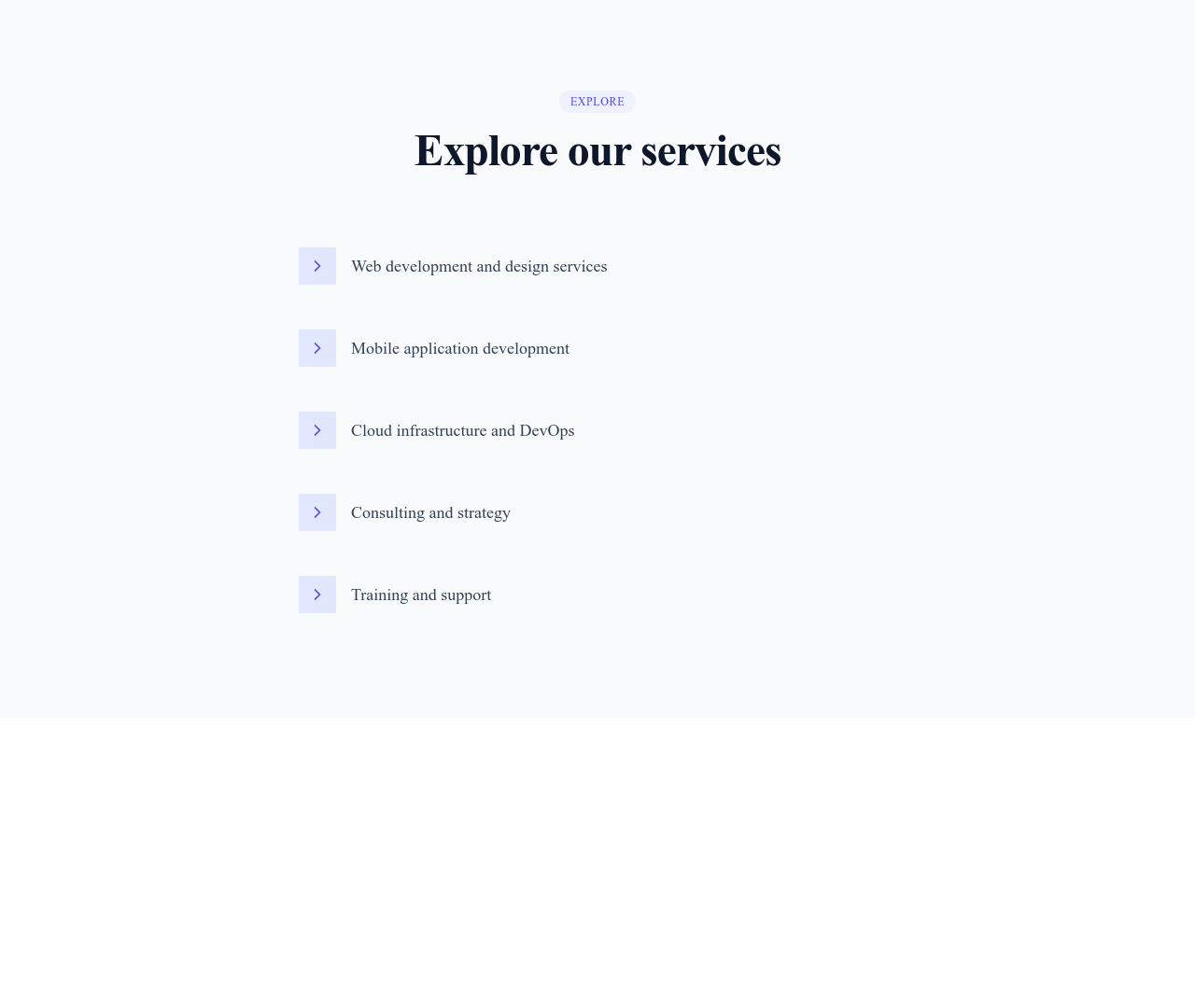 Screenshot of List Simple Arrows template