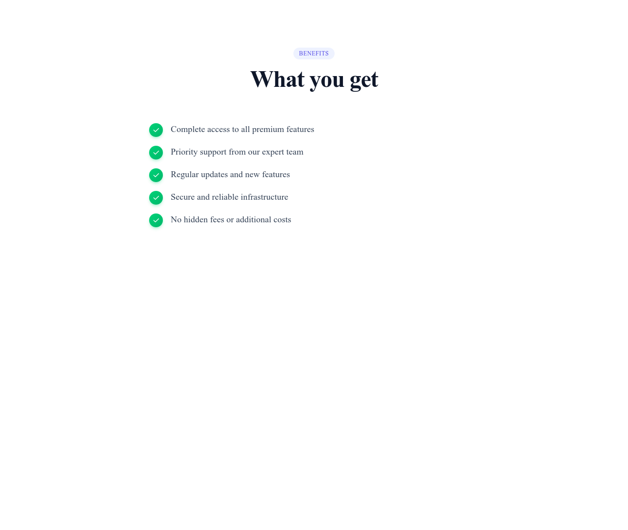 Screenshot of List Simple Checks template