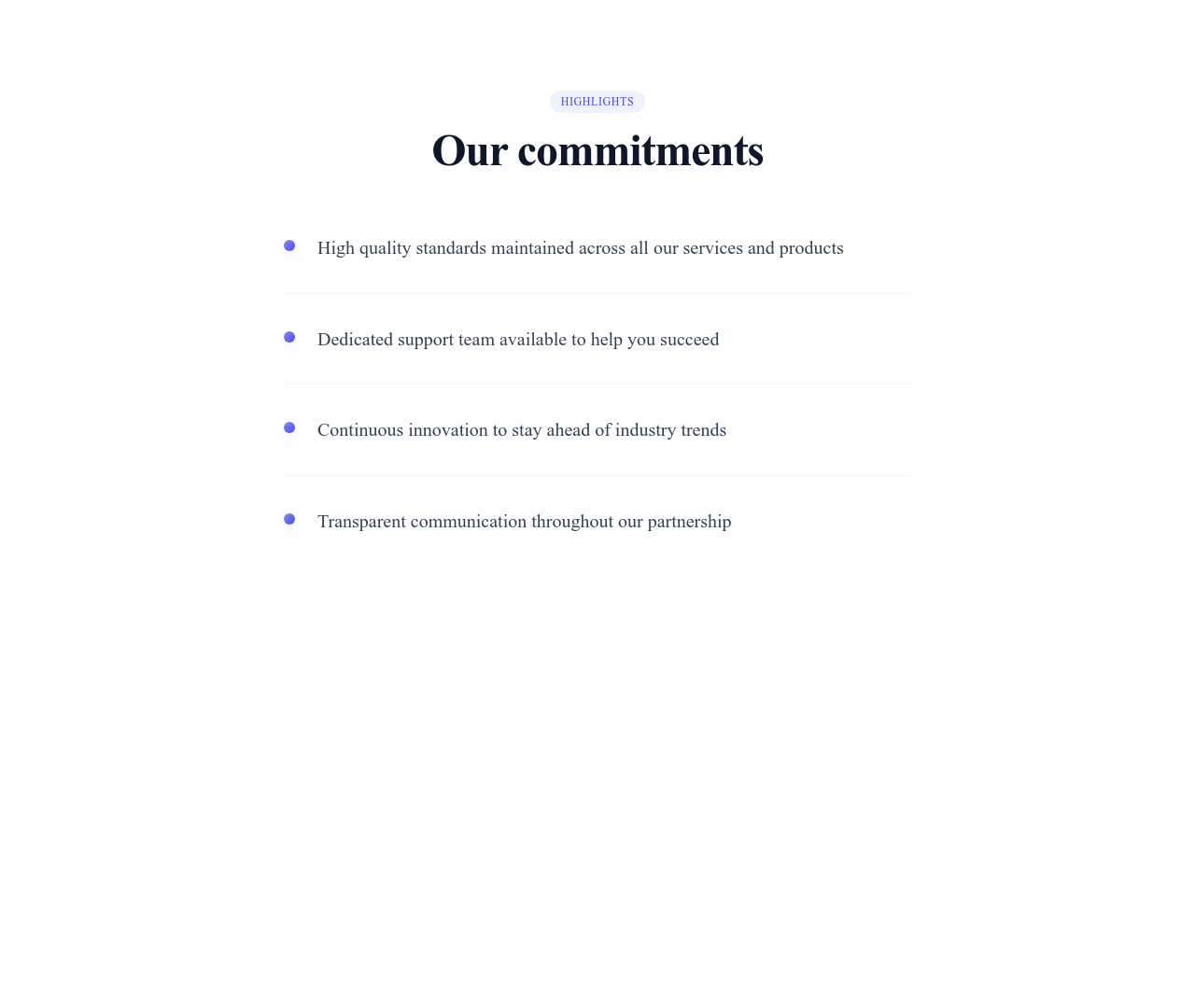 Screenshot of List Simple Spaced template