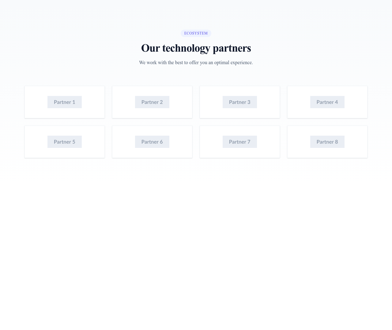 Screenshot of Logos Section Partners template