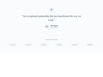 Screenshot of Logos Section Testimonial template