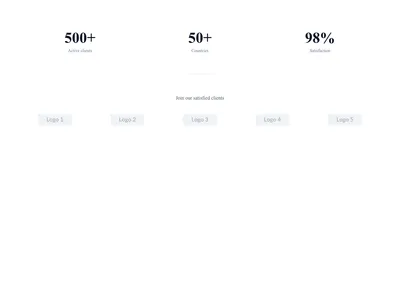 Screenshot of Logos Section With Stats template