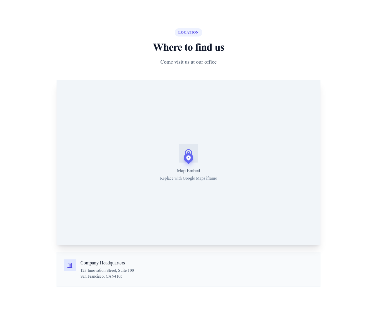 Screenshot of Map Embed Simple template