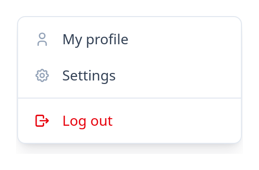 Screenshot of Menu Dropdown template