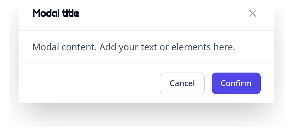 Screenshot of Modal Basic template