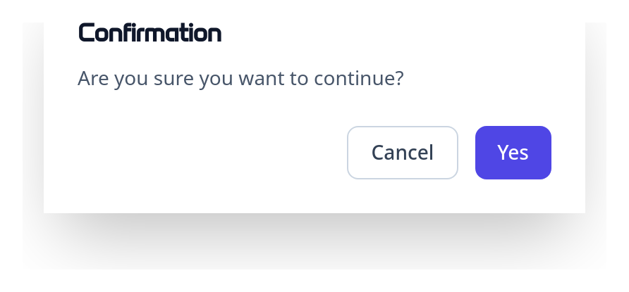 Screenshot of Modal Small template