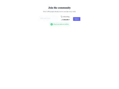 Screenshot of Newsletter Animated Button template