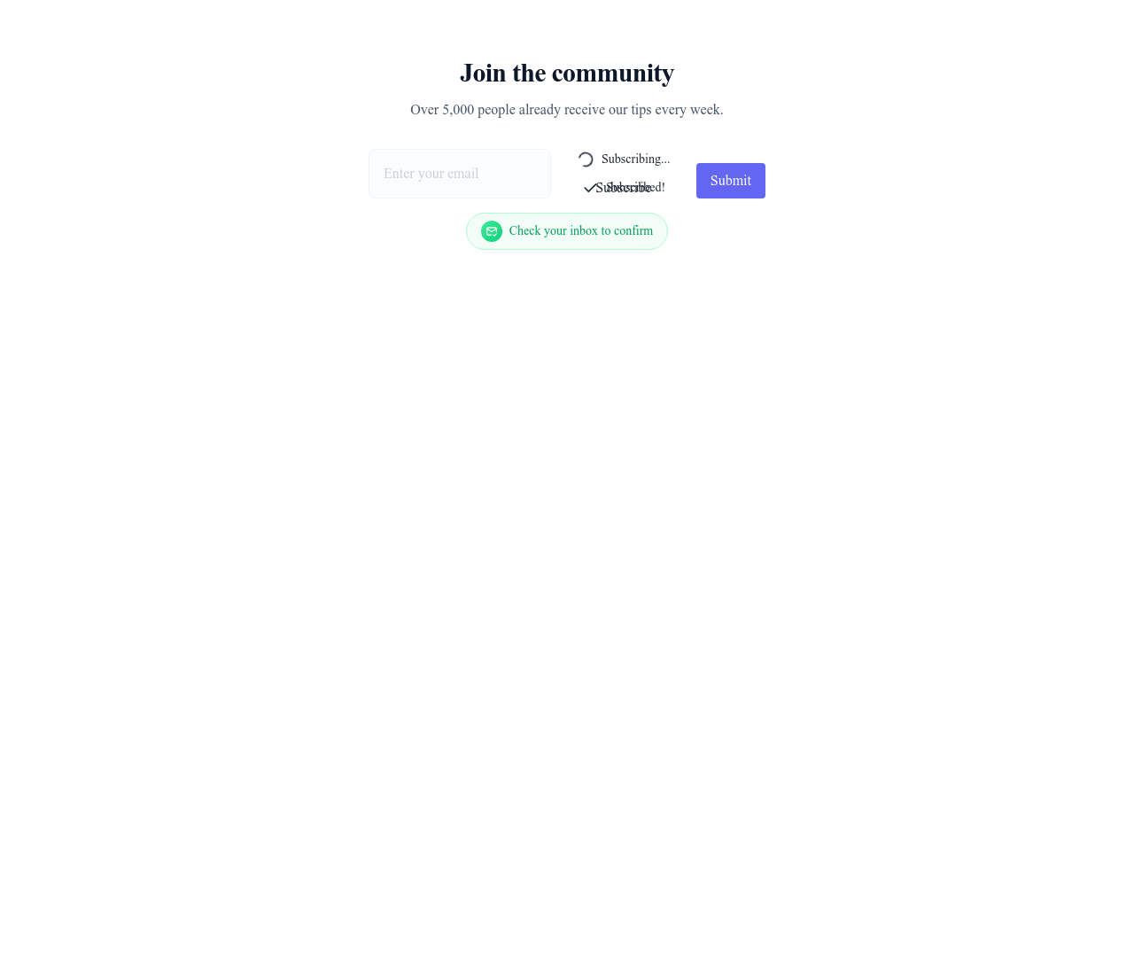Screenshot of Newsletter Animated Button template