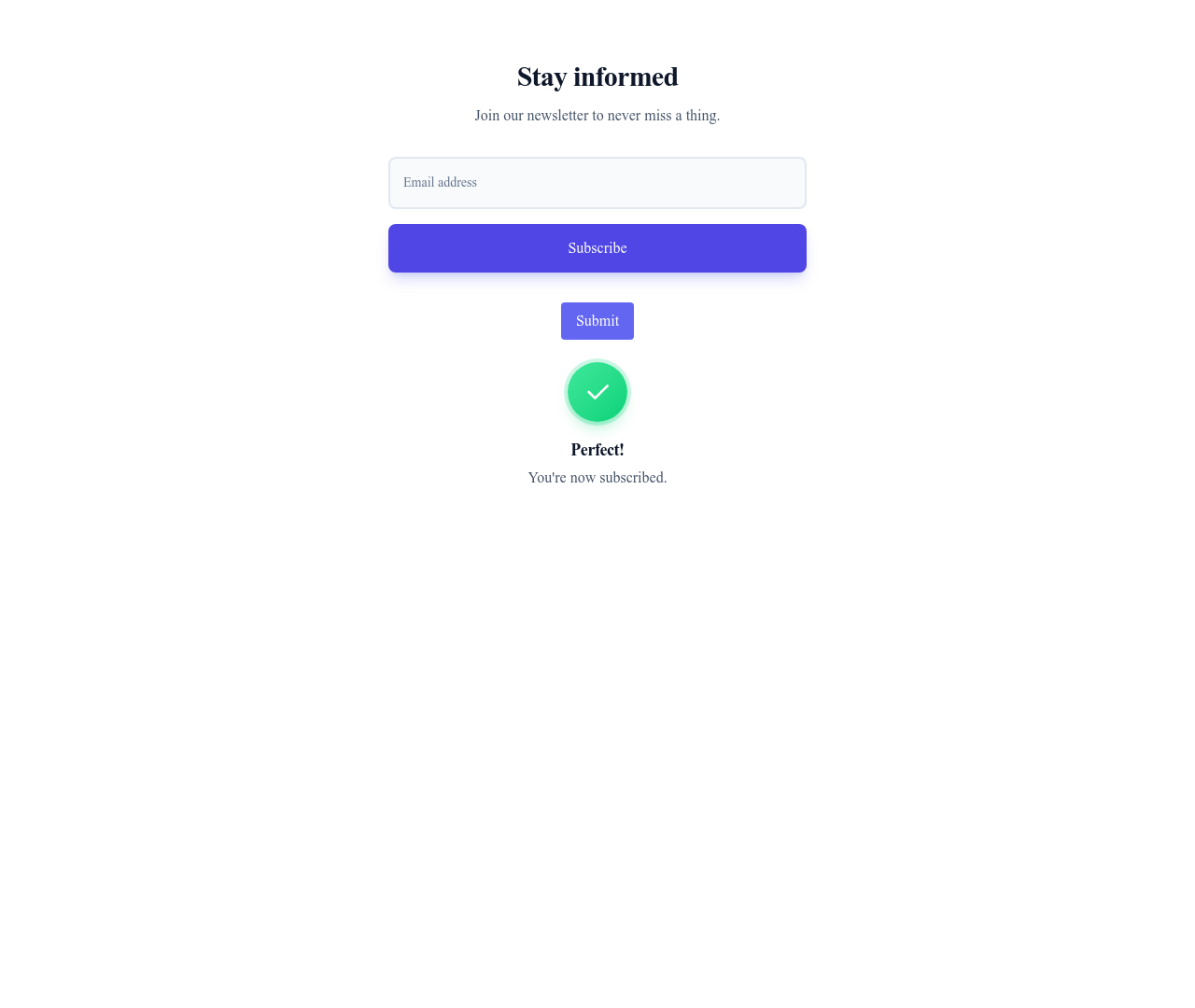 Screenshot of Newsletter Floating Label template