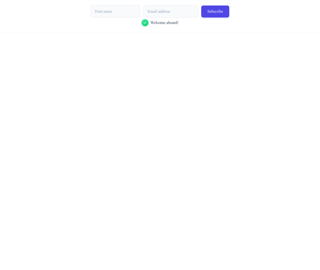 Screenshot of Newsletter Inline With Name template
