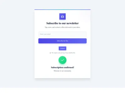 Screenshot of Newsletter Section Card template
