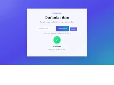 Screenshot of Newsletter Section Gradient template