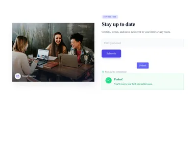 Screenshot of Newsletter Section Image template