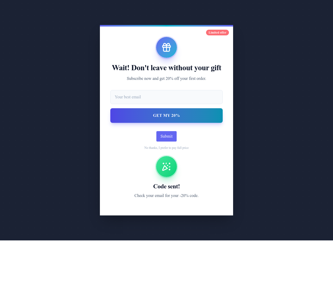 Screenshot of Newsletter Section Popup Style template