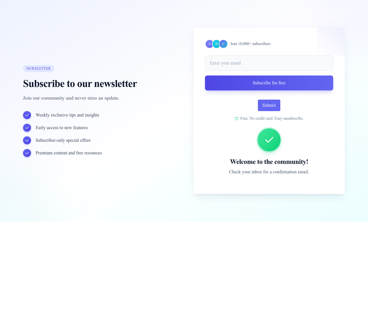 Screenshot of Newsletter With Benefits template