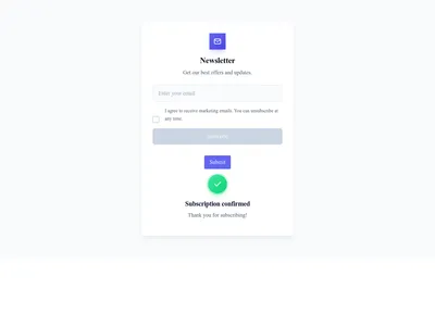 Screenshot of Newsletter With Checkbox template