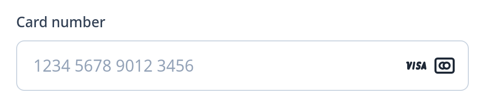 Screenshot of Payment Card Input template