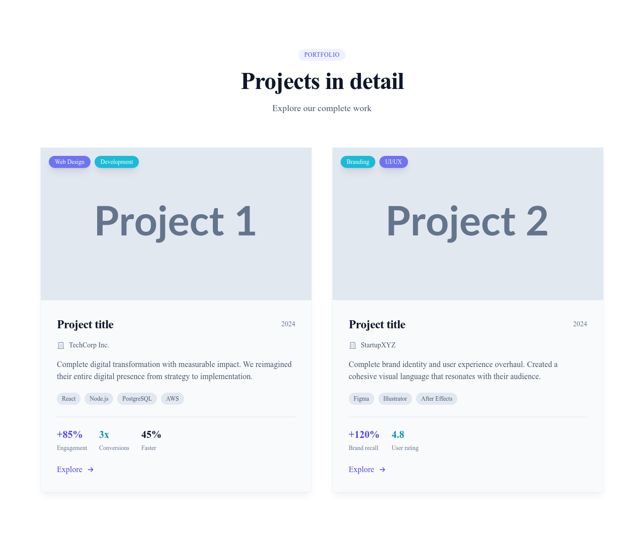 Screenshot of Portfolio Detailed template