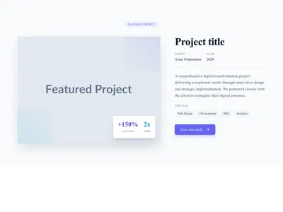 Screenshot of Portfolio Featured Case template