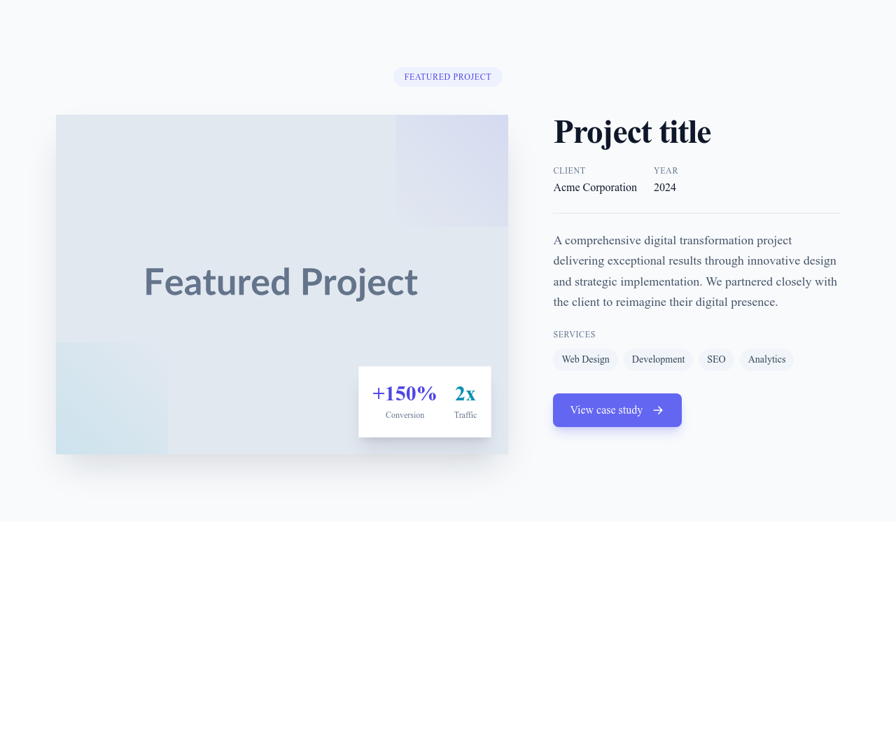Screenshot of Portfolio Featured Case template
