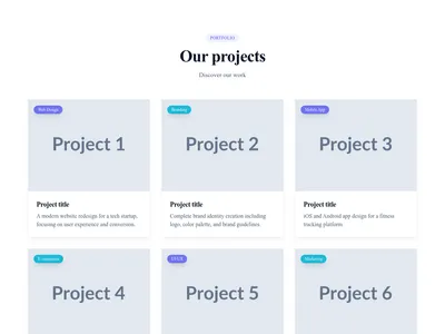 Screenshot of Portfolio Grid Cards template