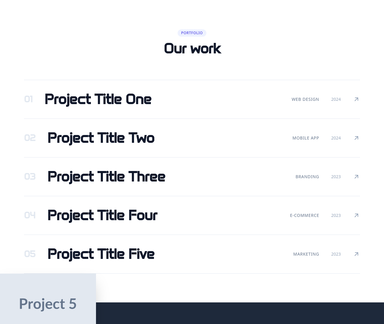 Screenshot of Portfolio Interactive template