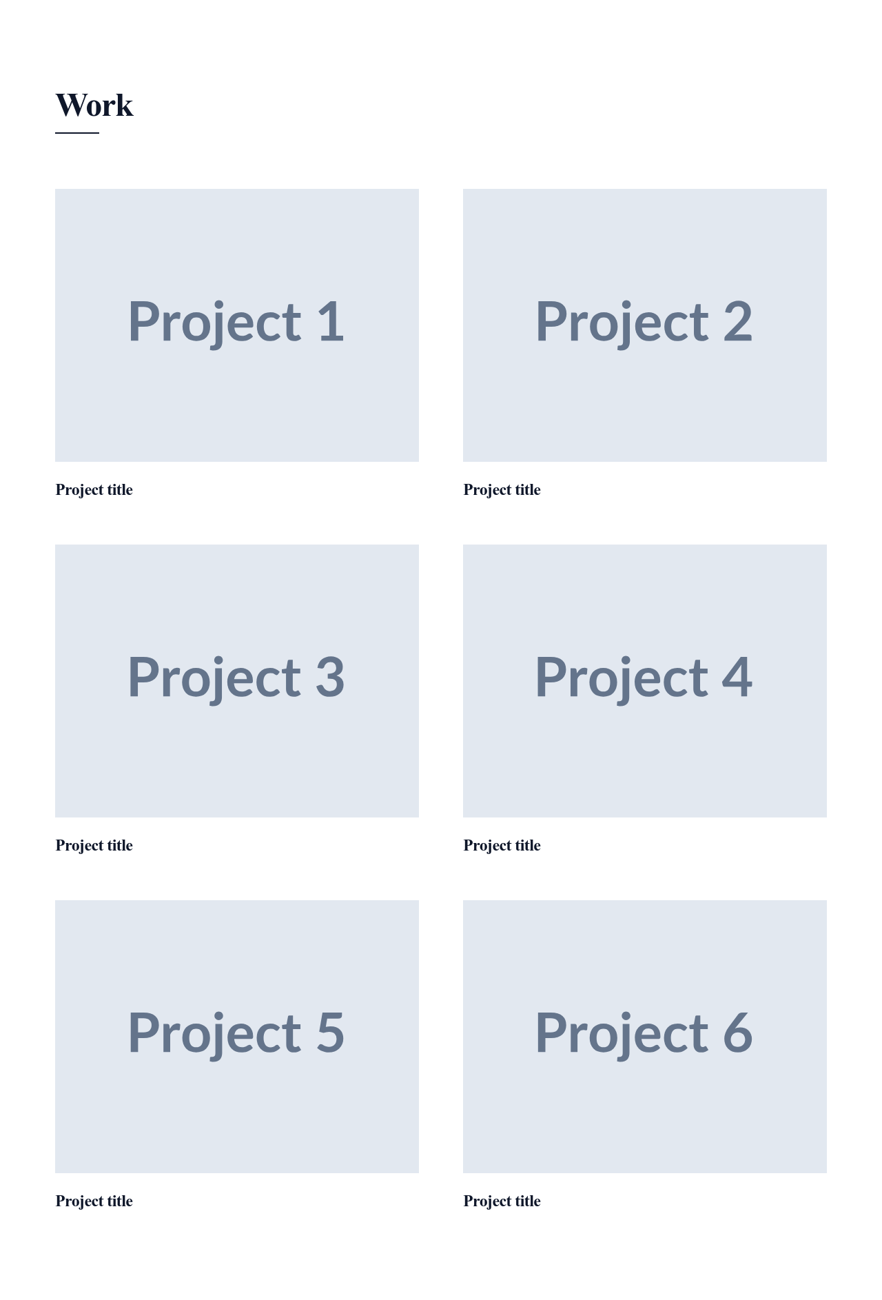 Screenshot of Portfolio Minimal template