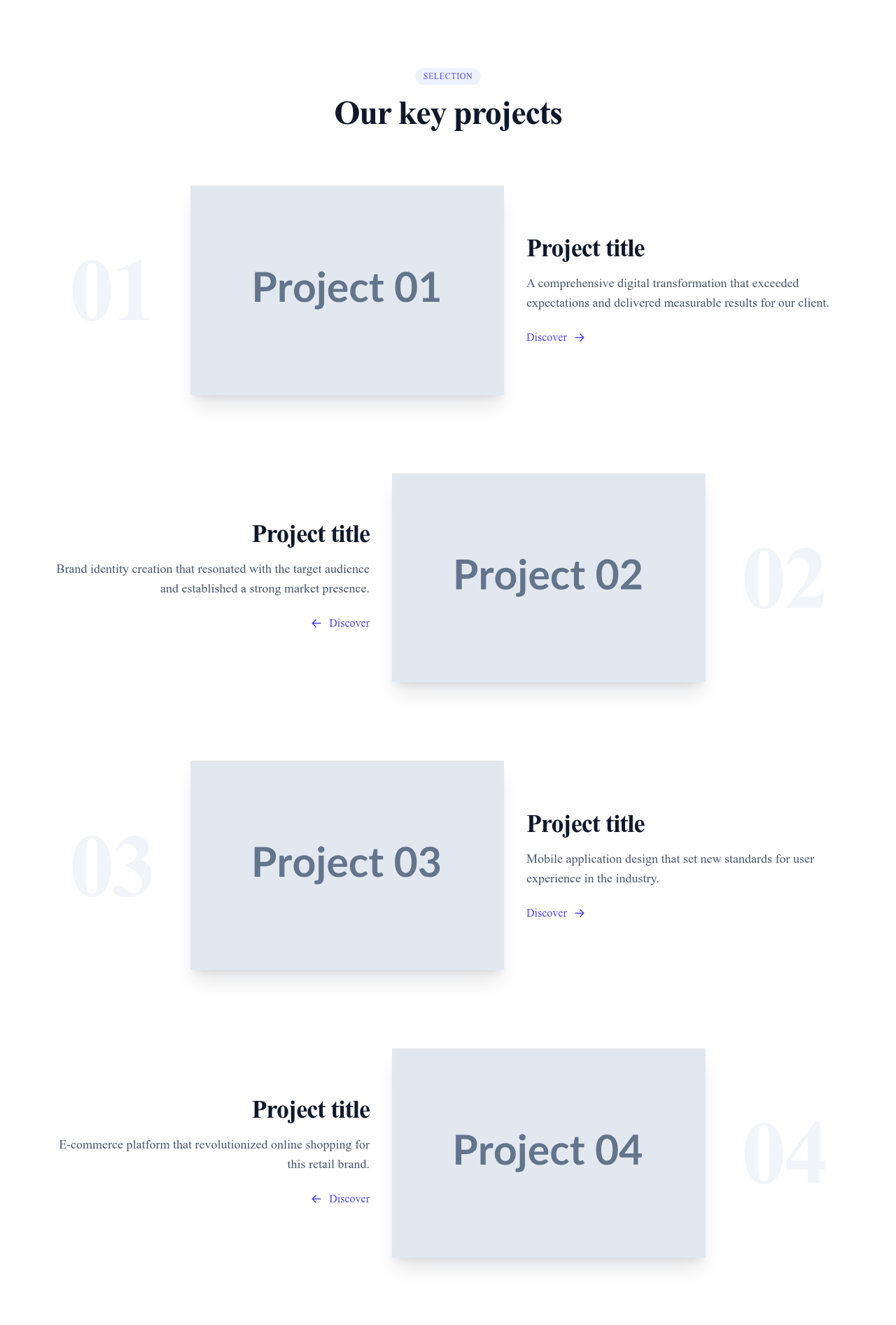 Screenshot of Portfolio Numbered template