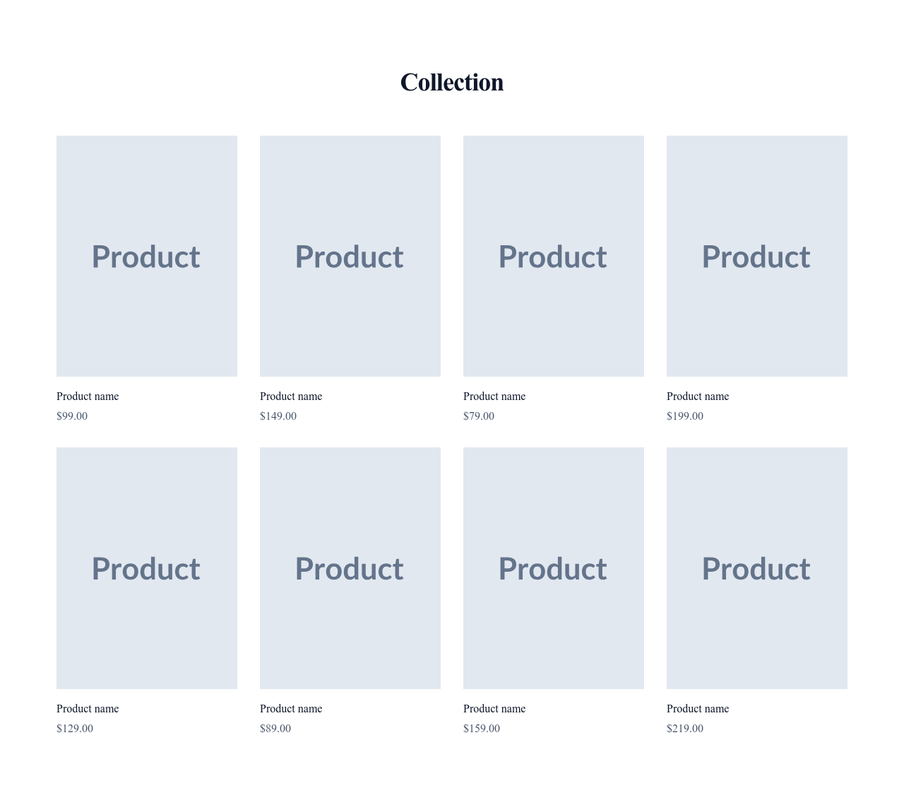Screenshot of Product Cards Minimal template