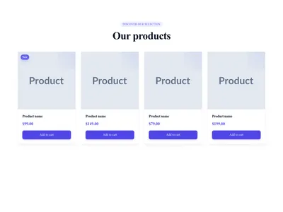 Screenshot of Product Cards Simple template