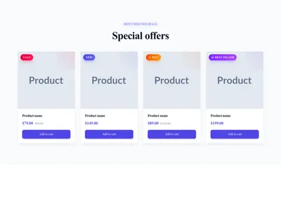 Screenshot of Product Cards with Badge template