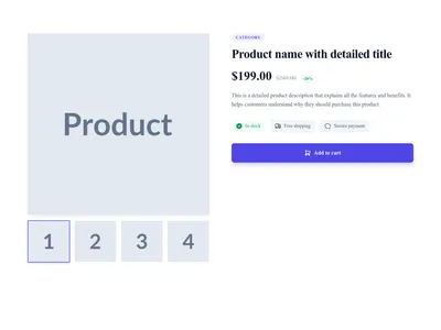 Screenshot of Product Detail template