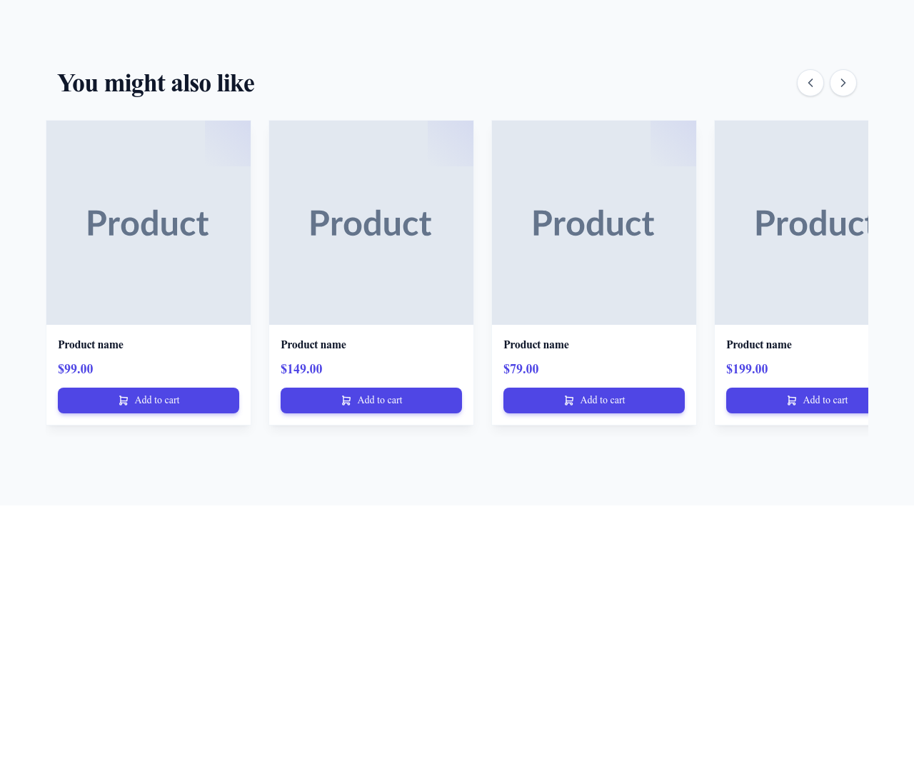 Screenshot of Related Products Section template