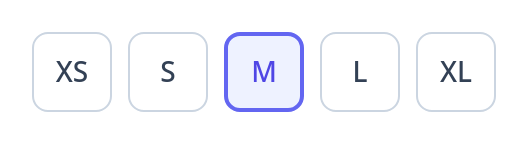 Screenshot of Product Size Selector template