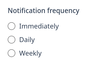 Screenshot of Radio Group template