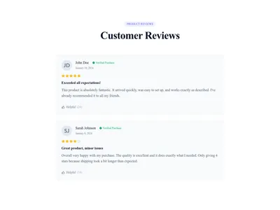 Screenshot of Reviews Product Stars template