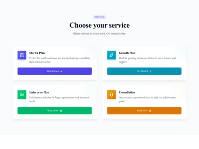 Screenshot of Services With CTA template