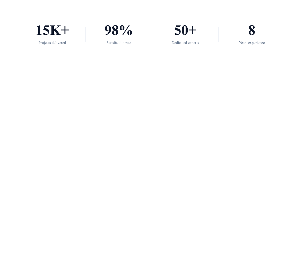 Screenshot of Stats Grid 4 Columns template