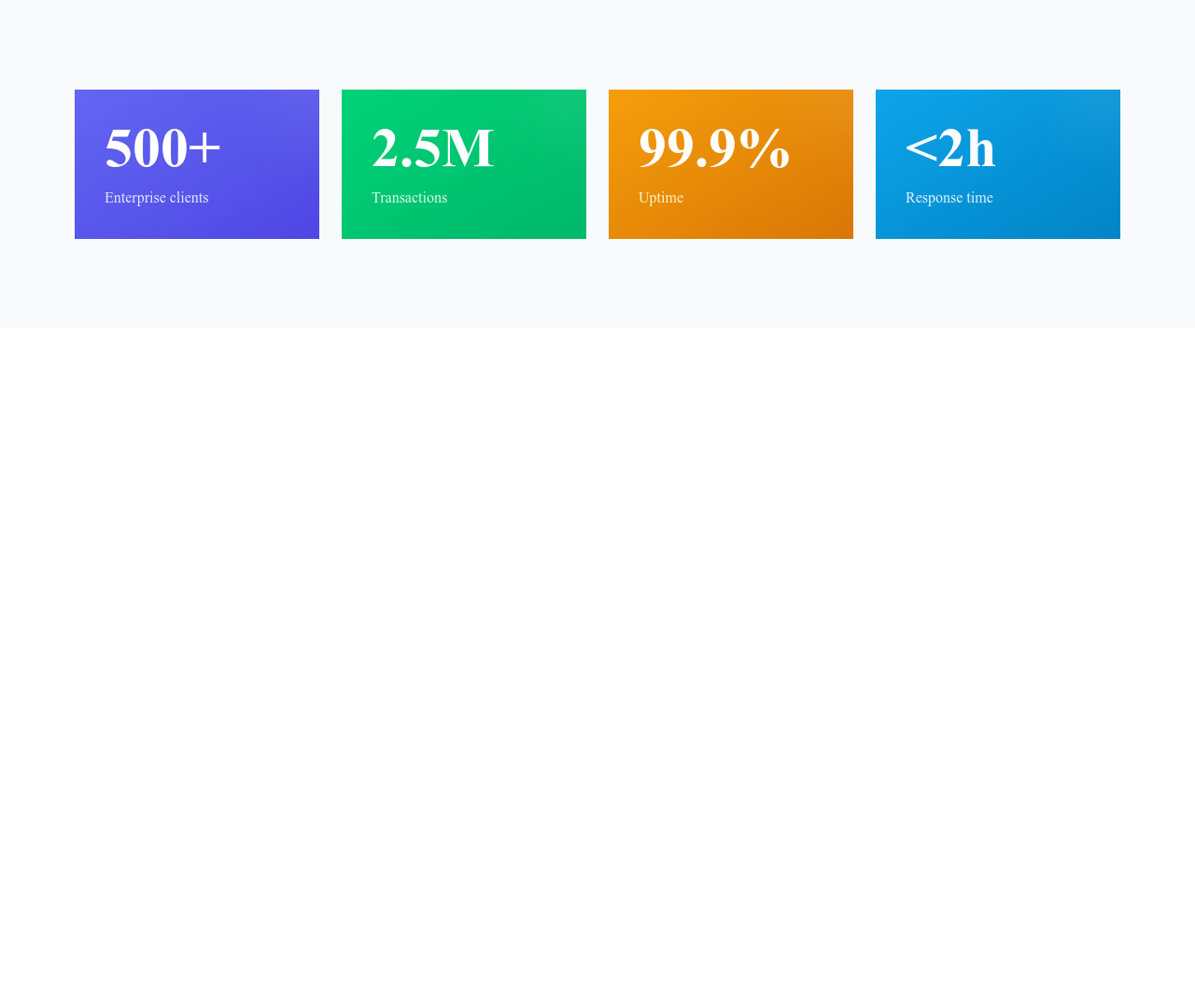 Screenshot of Stats Grid Colored template