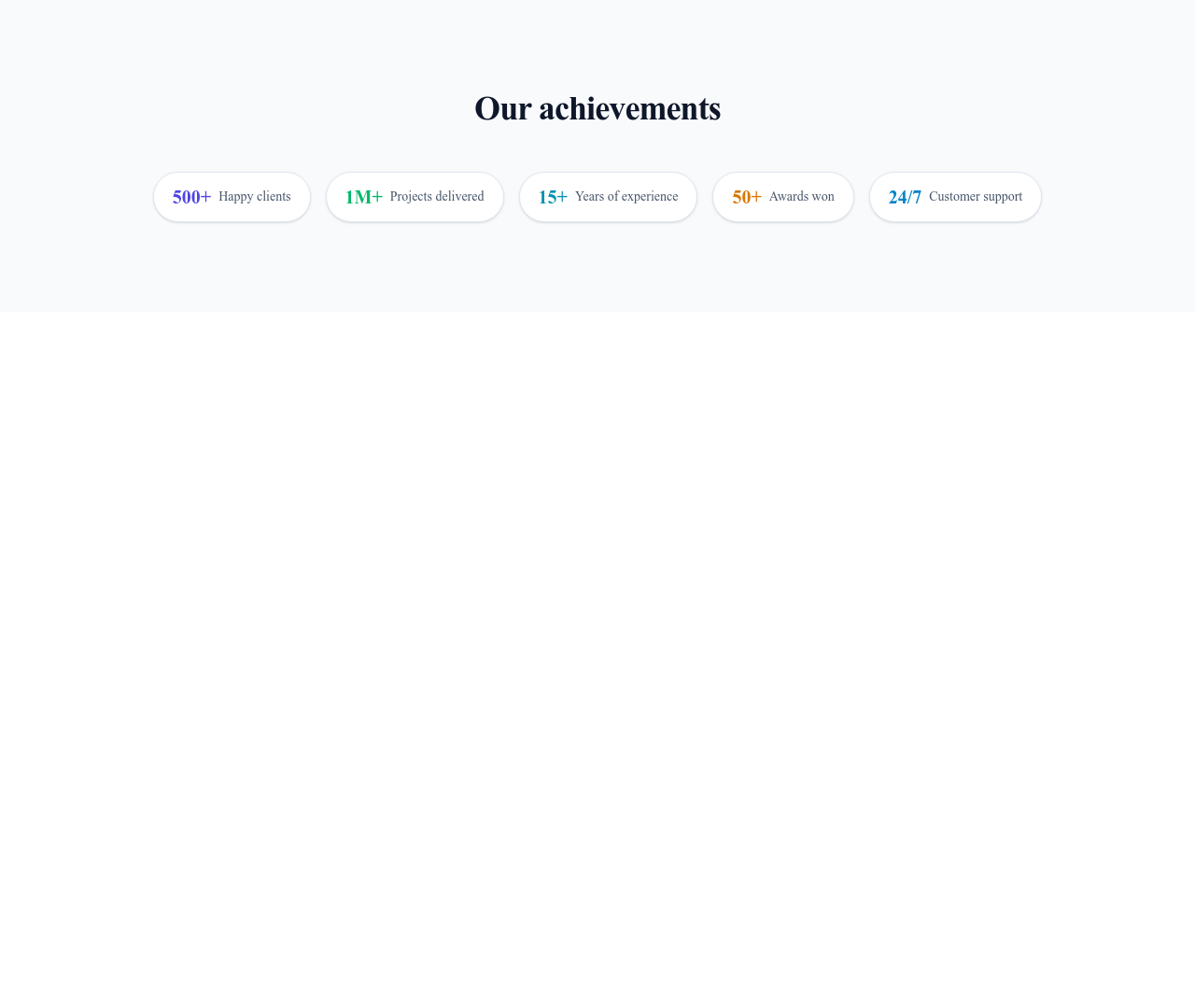 Screenshot of Stats Inline Badges template