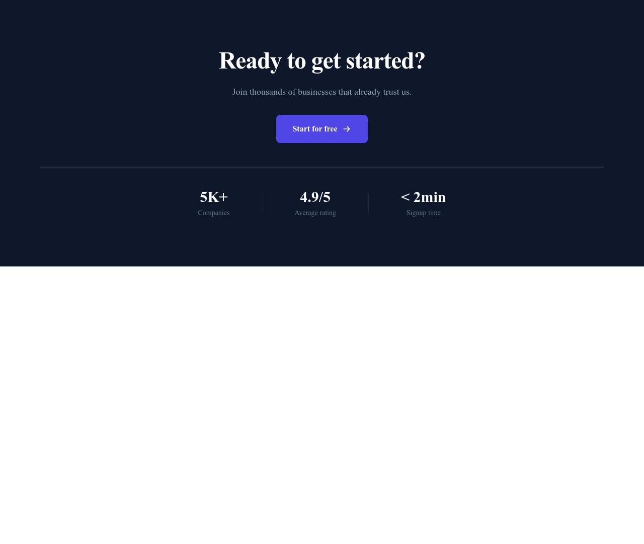 Screenshot of Stats Inline Footer template