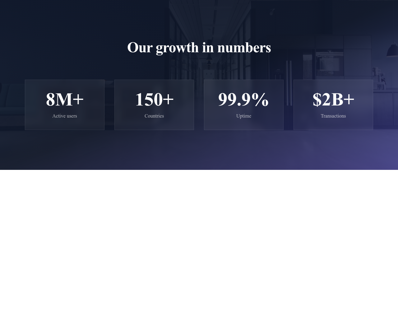 Screenshot of Stats Section Background template