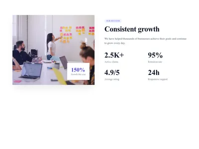 Screenshot of Stats Section Side Image template