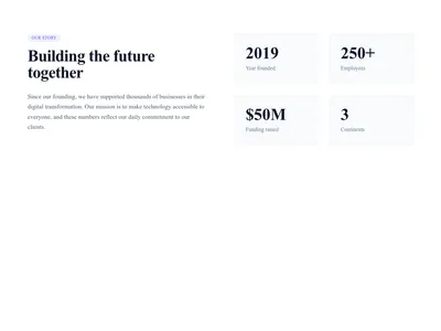 Screenshot of Stats Section With Text template