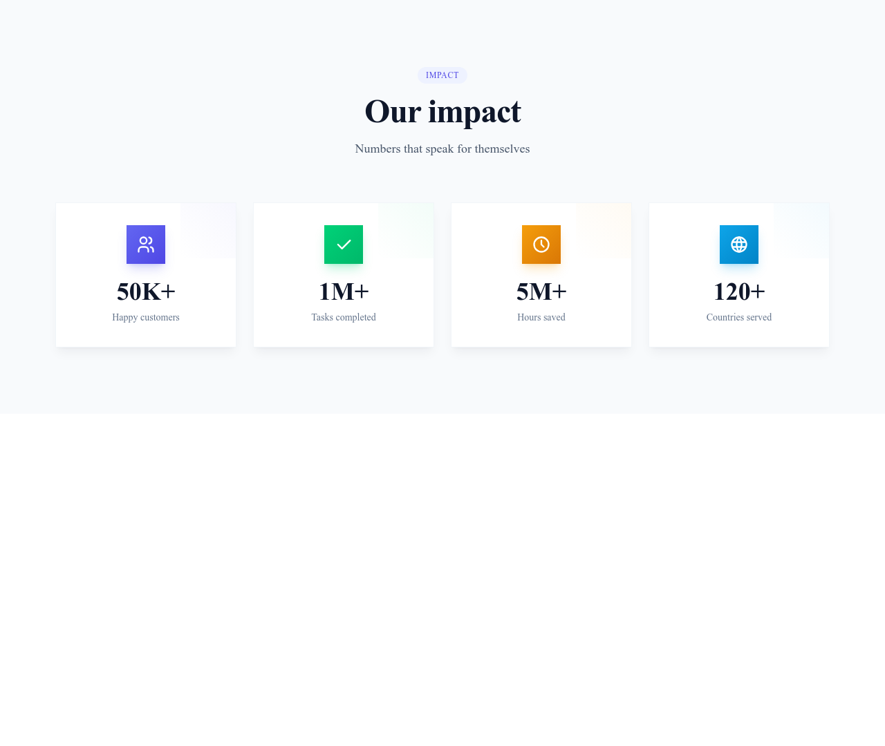 Screenshot of Stats with Icons template