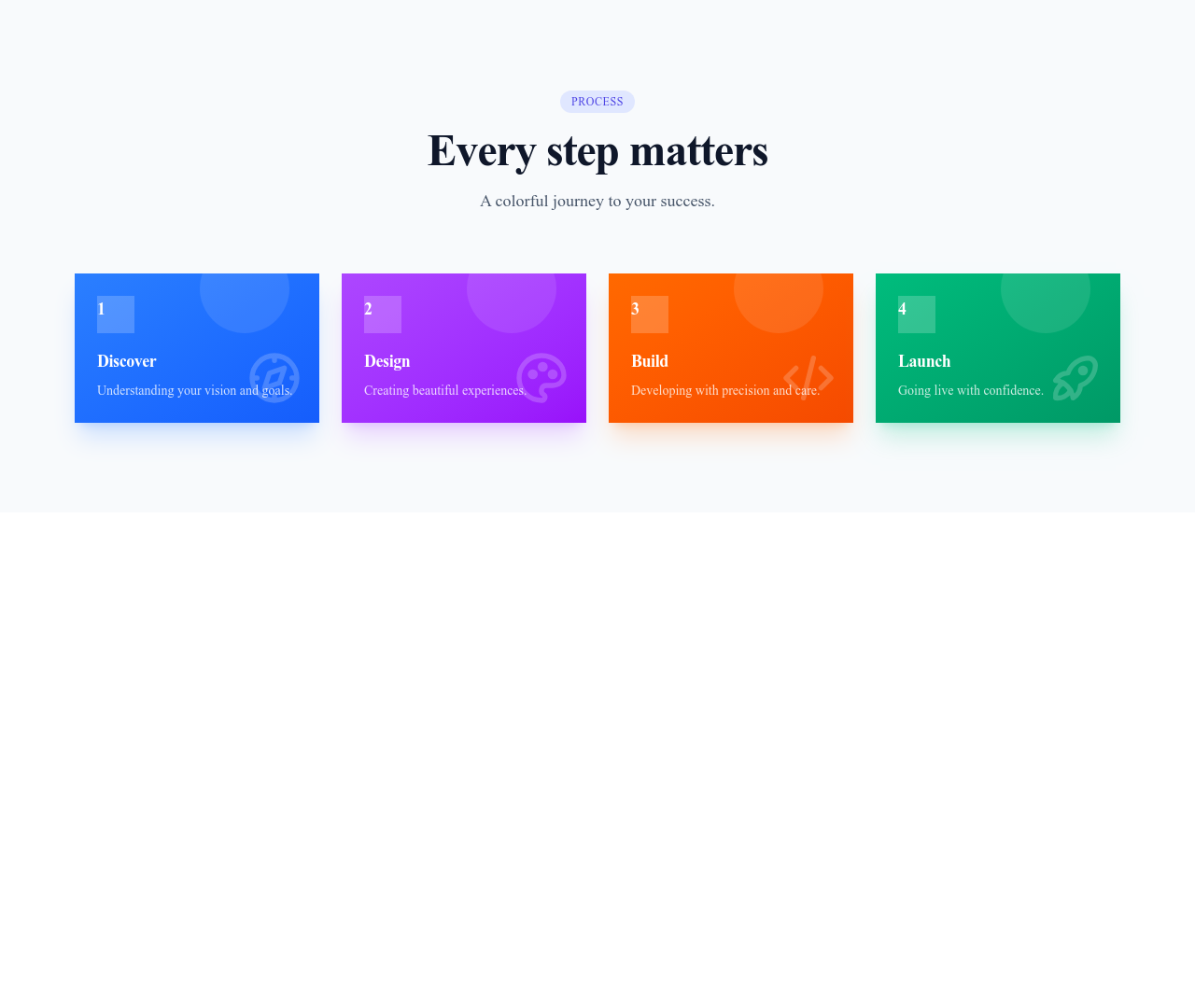 Screenshot of Steps Horizontal Colored template