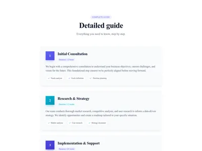 Screenshot of Steps Vertical Detailed template