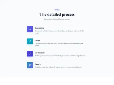 Screenshot of Steps Vertical Icons template